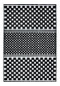 TIA 108 Microfiber Chenille Area Rug - Black Geometric Pattern, Raised High-Low Detail, Anthracite (3 Sizes)