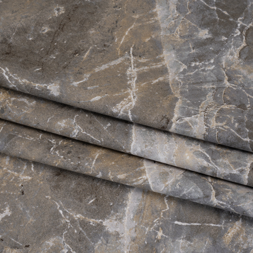 Stonehenge Quilting Cotton by Northcott - Warm Gray Marble 6 Stone Crackle - Surfaces Collection