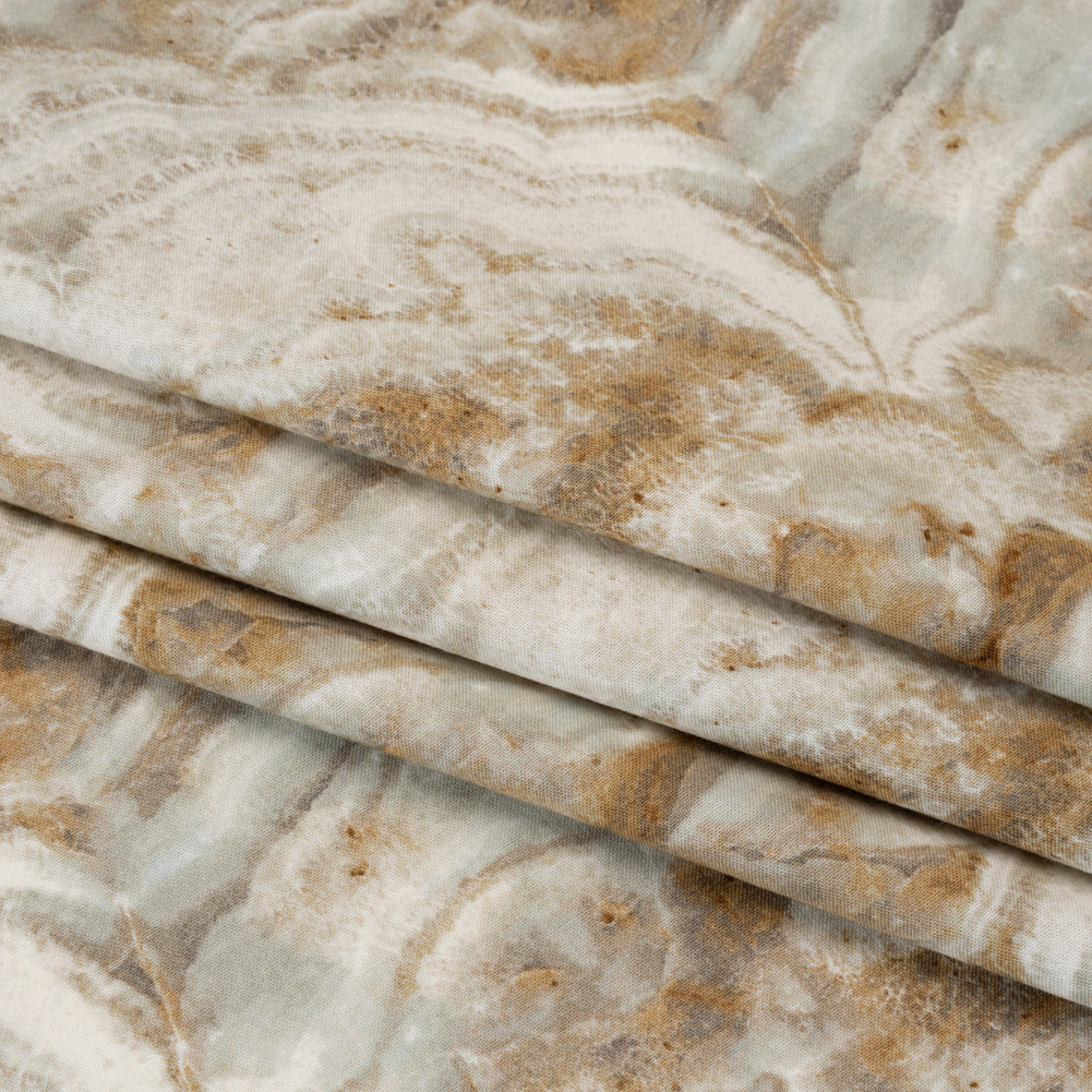 Stonehenge Quilting Cotton by Northcott - Cream Marble 8 Swirling Stone - Surfaces Collection