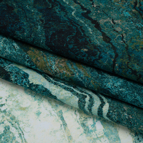 Stonehenge Quilting Cotton by Northcott - Blue Planet Swirling Lines Gradient - Ombre II Collection