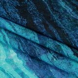 Stonehenge Quilting Cotton by Northcott - Midnight Swirling Lines Gradient - Ombre II Collection