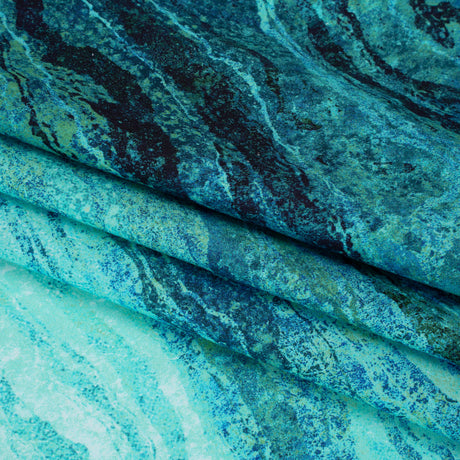 Stonehenge Quilting Cotton by Northcott - Peacock Swirling Lines Gradient - Ombre II Collection