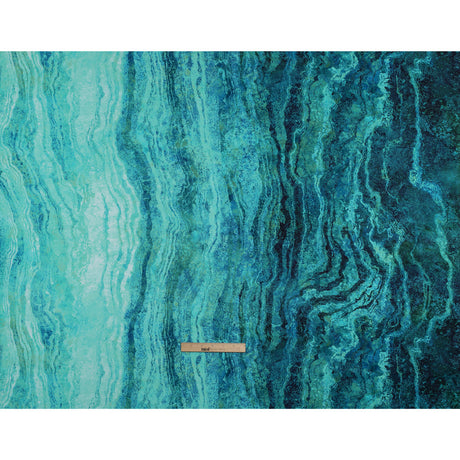 Stonehenge Quilting Cotton by Northcott - Peacock Swirling Lines Gradient - Ombre II Collection
