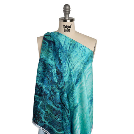 Stonehenge Quilting Cotton by Northcott - Peacock Swirling Lines Gradient - Ombre II Collection