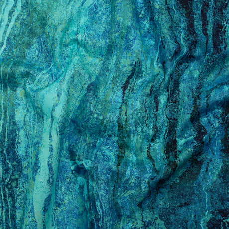 Stonehenge Quilting Cotton by Northcott - Peacock Swirling Lines Gradient - Ombre II Collection