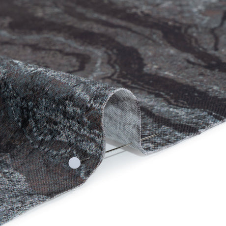 Stonehenge Quilting Cotton by Northcott - Graphite Swirling Lines Gradient - Ombre II Collection