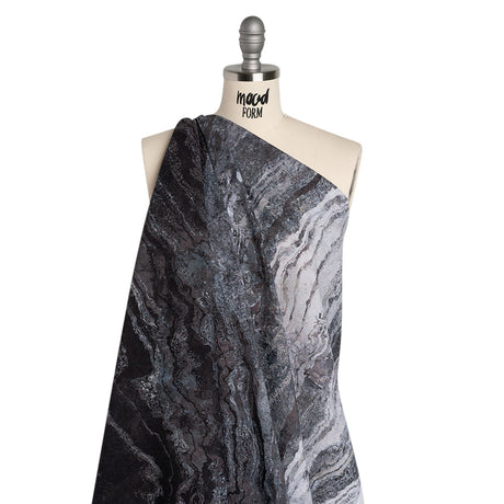 Stonehenge Quilting Cotton by Northcott - Graphite Swirling Lines Gradient - Ombre II Collection