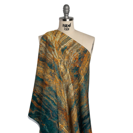 Stonehenge Wide Backing Quilting Cotton by Northcott - Oxidized Copper Swirling Lines Gradient, 108" Width - Ombre Wide Backing II Collection