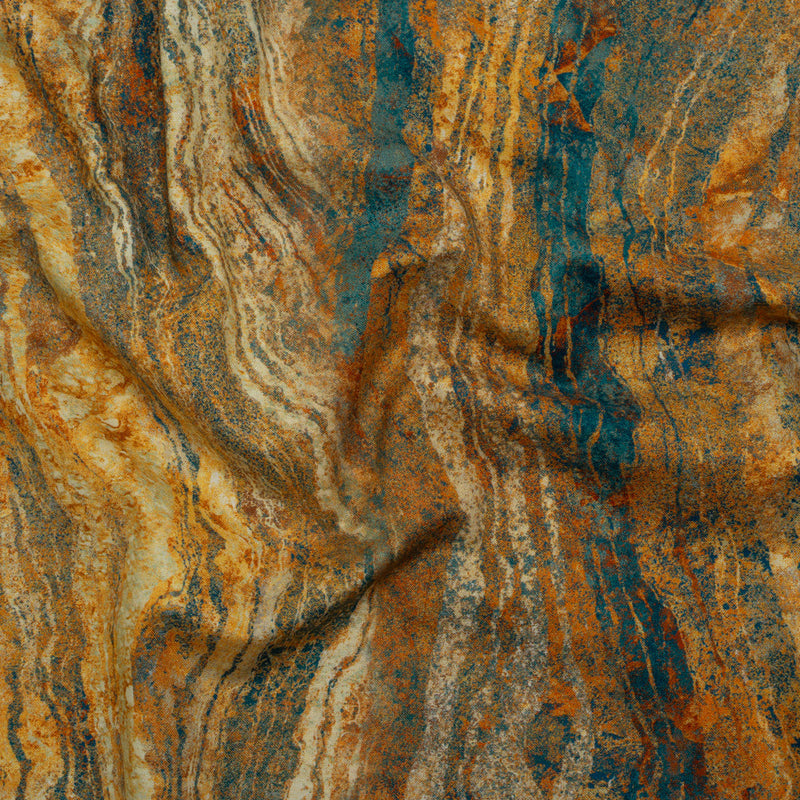 Stonehenge Wide Backing Quilting Cotton by Northcott - Oxidized Copper Swirling Lines Gradient, 108" Width - Ombre Wide Backing II Collection