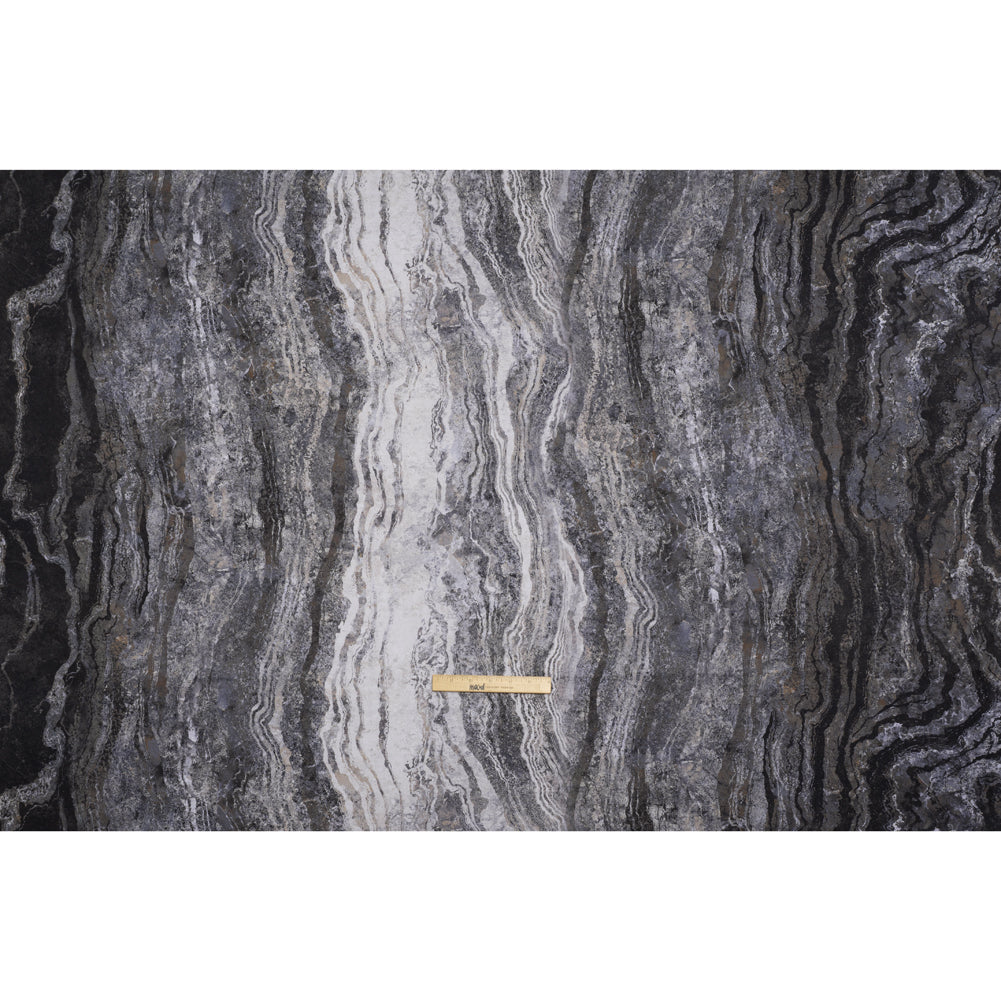 Stonehenge Wide Backing Quilting Cotton by Northcott - Graphite Swirling Lines Gradient, 108" Width - Ombre Wide Backing II Collection