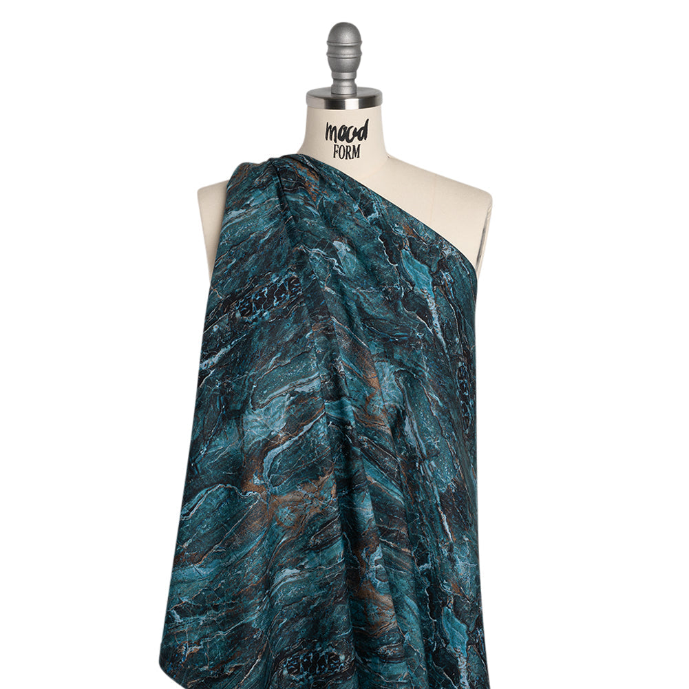 Stonehenge Wide Backing Quilting Cotton by Northcott - Prussian Marble 5 Stone Swirl, 108" Width - Surfaces Wide Backing Collection