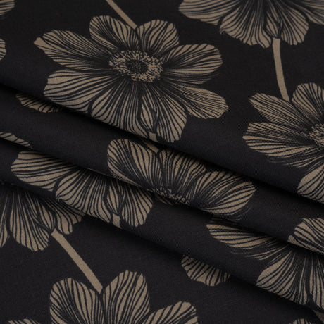 Printed Quilting Cotton by Anna Maria Textiles for Northcott - Silvertone Anemone Floral - Indelible Collection