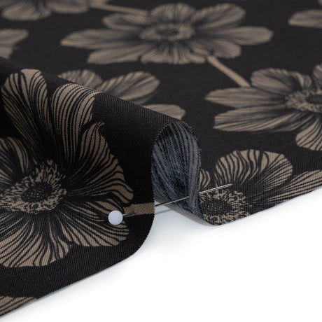 Printed Quilting Cotton by Anna Maria Textiles for Northcott - Silvertone Anemone Floral - Indelible Collection