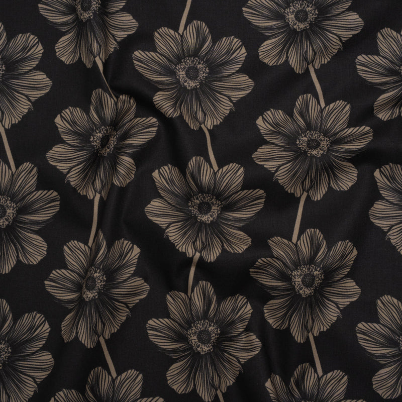 Printed Quilting Cotton by Anna Maria Textiles for Northcott - Silvertone Anemone Floral - Indelible Collection