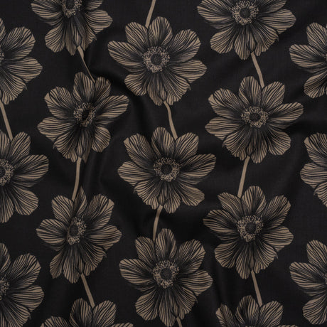 Printed Quilting Cotton by Anna Maria Textiles for Northcott - Silvertone Anemone Floral - Indelible Collection