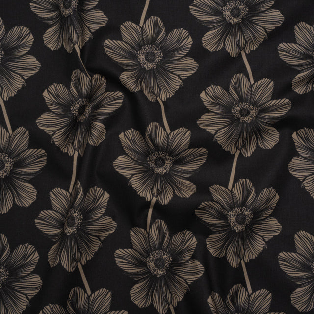 Printed Quilting Cotton by Anna Maria Textiles for Northcott - Silvertone Anemone Floral - Indelible Collection