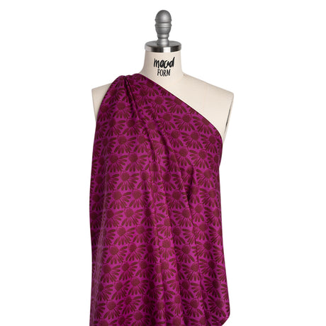Printed Quilting Cotton by Anna Maria Textiles for Northcott - Magenta Coneflower Floral - Indelible Collection