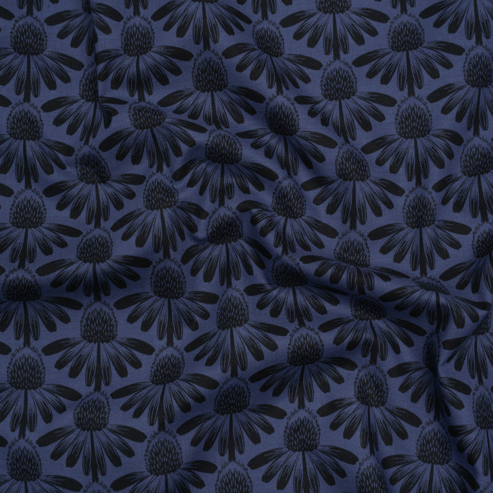 Printed Quilting Cotton by Anna Maria Textiles for Northcott - Night Coneflower Floral - Indelible Collection