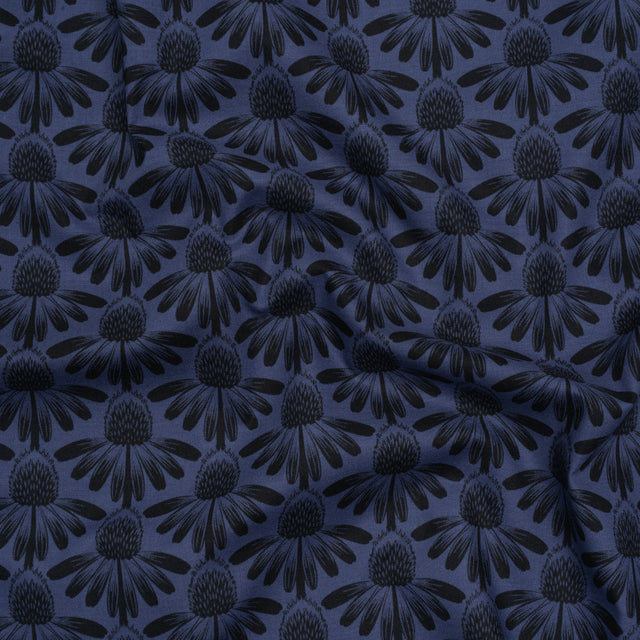 Printed Quilting Cotton by Anna Maria Textiles for Northcott - Night Coneflower Floral - Indelible Collection