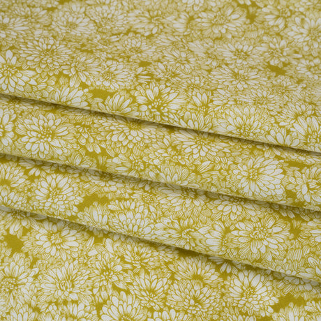 Printed Quilting Cotton by Anna Maria Textiles for Northcott - Golden Mums Floral - Indelible Collection