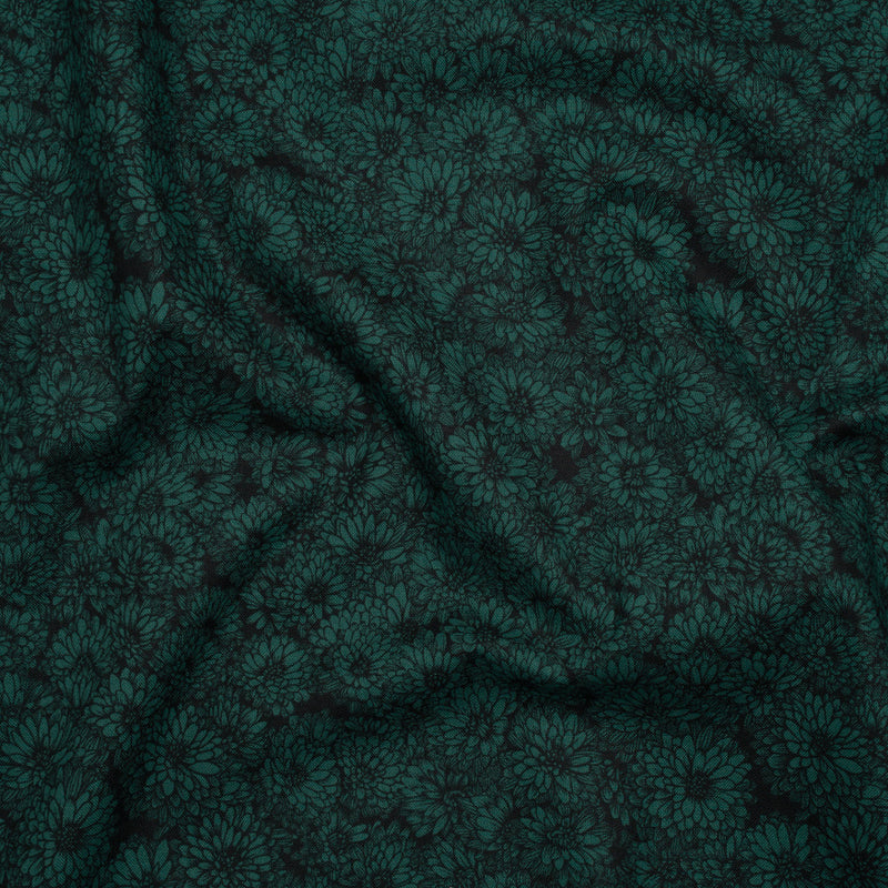 Printed Quilting Cotton by Anna Maria Textiles for Northcott - Seaweed Mums Floral - Indelible Collection