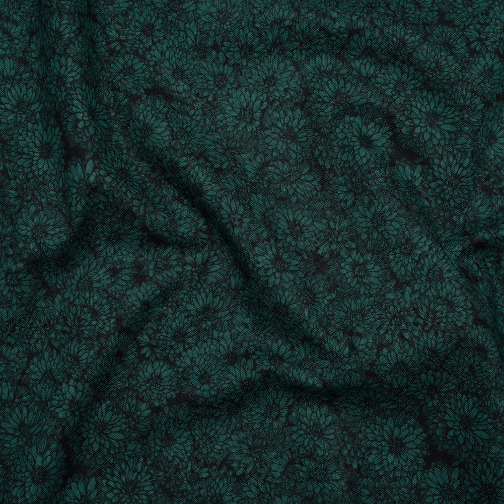 Printed Quilting Cotton by Anna Maria Textiles for Northcott - Seaweed Mums Floral - Indelible Collection