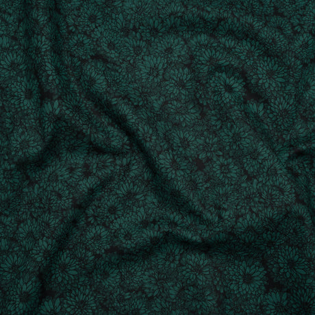 Printed Quilting Cotton by Anna Maria Textiles for Northcott - Seaweed Mums Floral - Indelible Collection