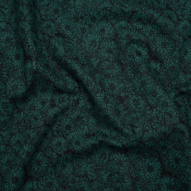 Printed Quilting Cotton by Anna Maria Textiles for Northcott - Seaweed Mums Floral - Indelible Collection