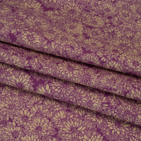 Printed Quilting Cotton by Anna Maria Textiles for Northcott - Mauve Mums Floral - Indelible Collection
