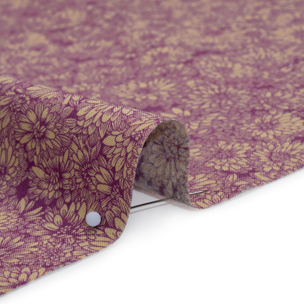 Printed Quilting Cotton by Anna Maria Textiles for Northcott - Mauve Mums Floral - Indelible Collection
