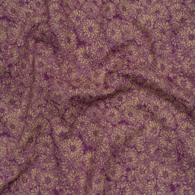 Printed Quilting Cotton by Anna Maria Textiles for Northcott - Mauve Mums Floral - Indelible Collection