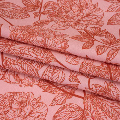 Printed Quilting Cotton by Anna Maria Textiles for Northcott - Rouge Peony Floral - Indelible Collection