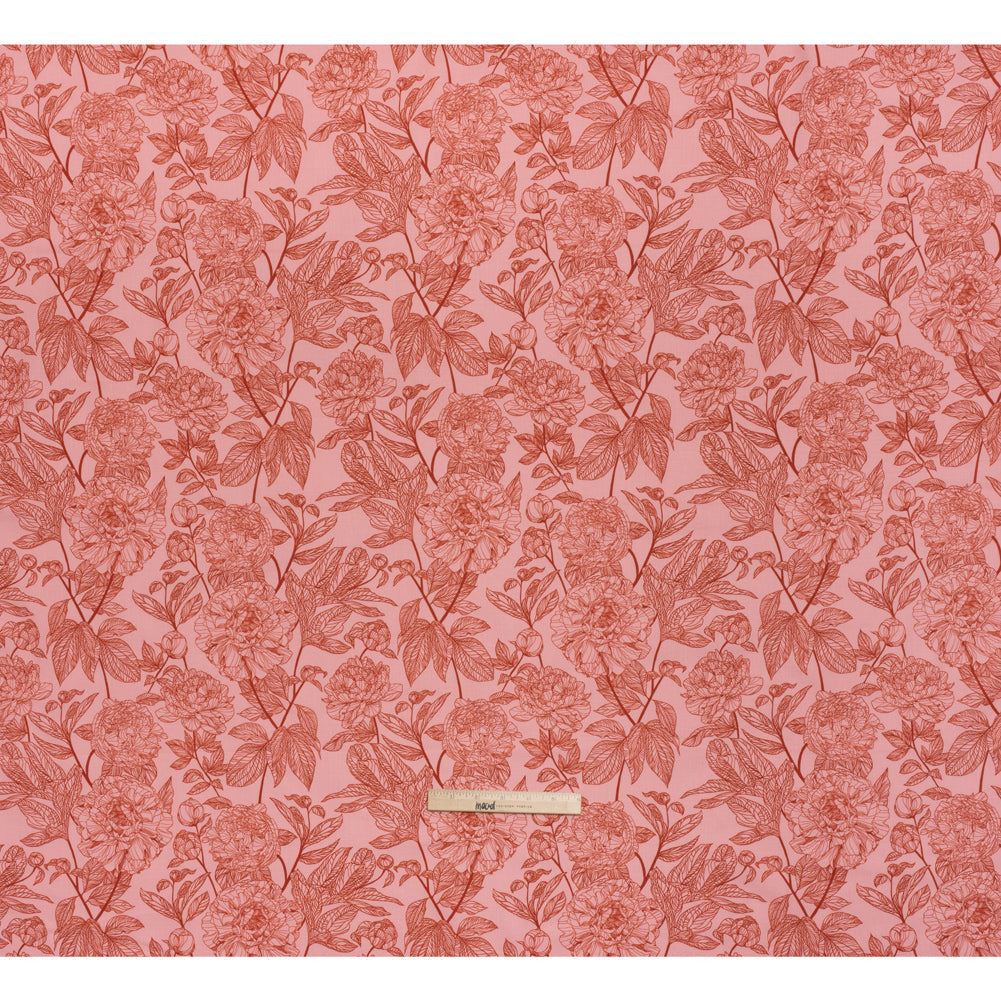 Printed Quilting Cotton by Anna Maria Textiles for Northcott - Rouge Peony Floral - Indelible Collection
