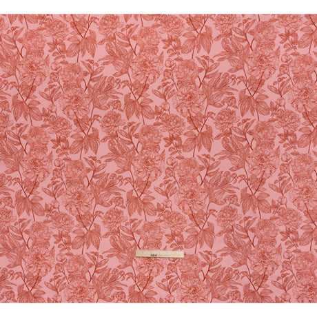 Printed Quilting Cotton by Anna Maria Textiles for Northcott - Rouge Peony Floral - Indelible Collection