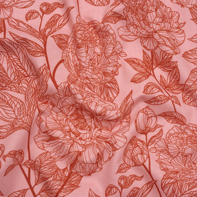 Printed Quilting Cotton by Anna Maria Textiles for Northcott - Rouge Peony Floral - Indelible Collection