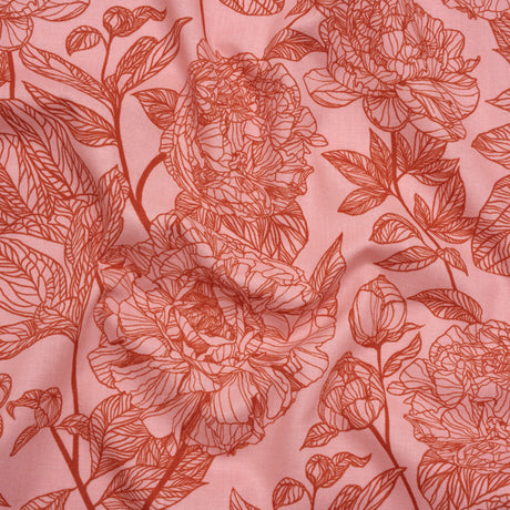 Printed Quilting Cotton by Anna Maria Textiles for Northcott - Rouge Peony Floral - Indelible Collection