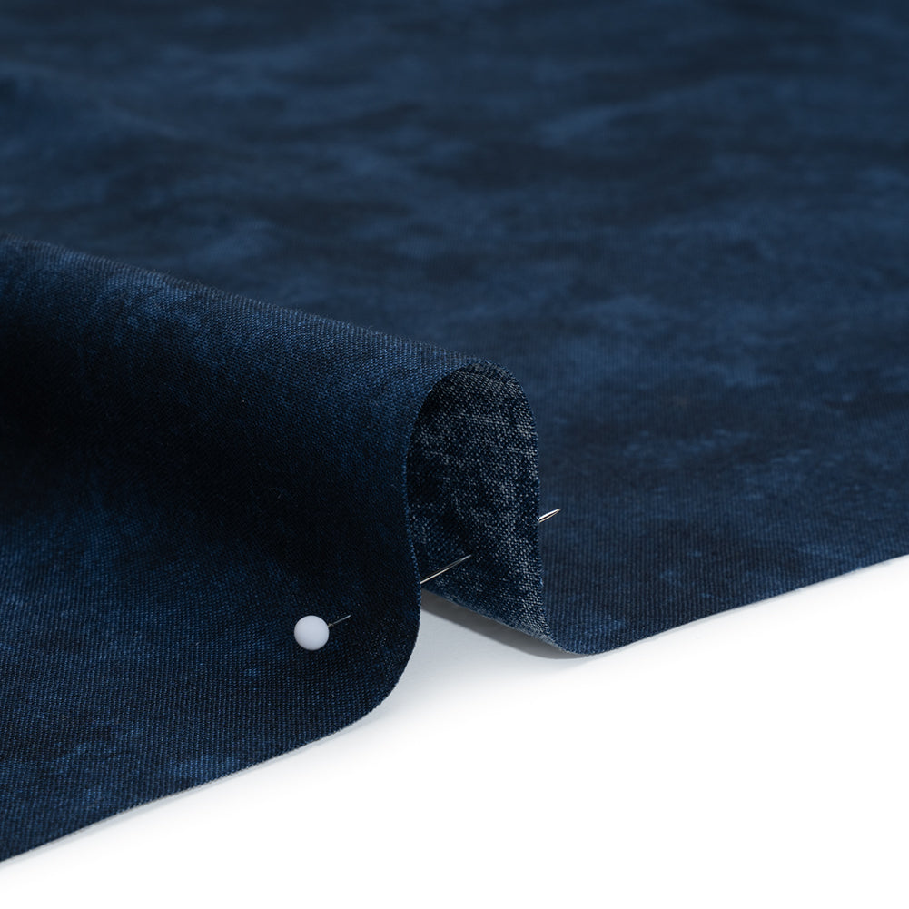 Printed Quilting Cotton by Deborah Edwards Northcott Studio - Navy Fresco Texture - Toscana Collection