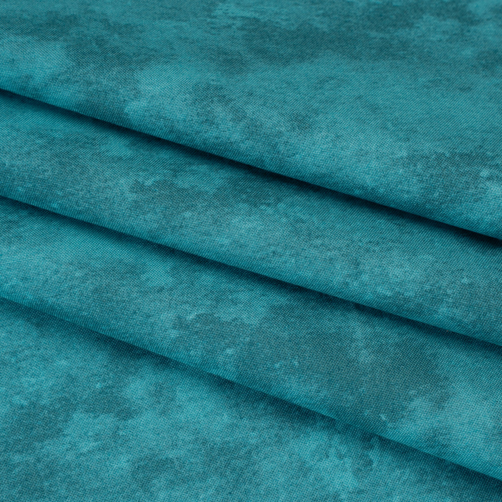 Printed Quilting Cotton by Deborah Edwards Northcott Studio - Teal Fresco Texture - Toscana Collection