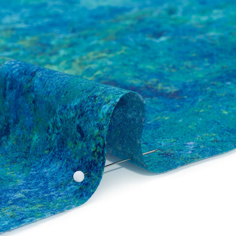 Stonehenge Quilting Cotton by Northcott - Blue Lagoon Textural Abstract - Multi Mixers Collection