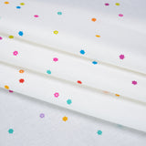 Printed Quilting Cotton by Ghazal Razavi for FIGO Studio - White and Rainbow Flowers - Seasons Basics Collection