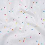 Printed Quilting Cotton by Ghazal Razavi for FIGO Studio - White and Rainbow Flowers - Seasons Basics Collection