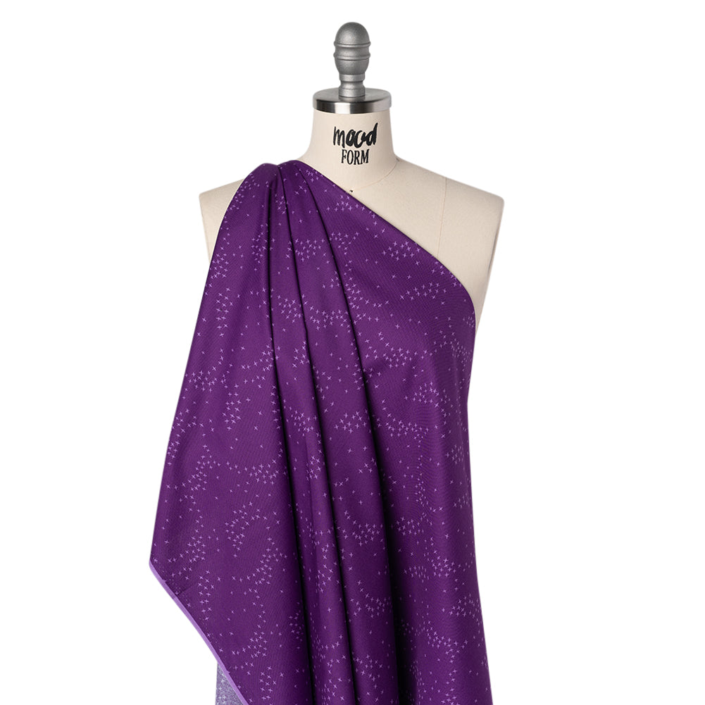 Printed Quilting Cotton by Ghazal Razavi for FIGO Studio - Purple Birds - Seasons Basics Collection