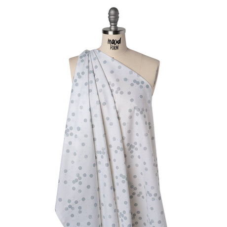 Printed Quilting Cotton by Ghazal Razavi for FIGO Studio - White Snow Textured Circles and Spots - Seasons Basics Collection