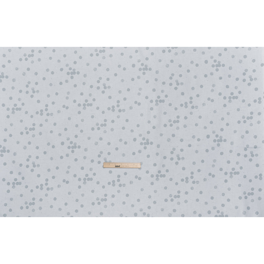 Printed Quilting Cotton by Ghazal Razavi for FIGO Studio - White Snow Textured Circles and Spots - Seasons Basics Collection