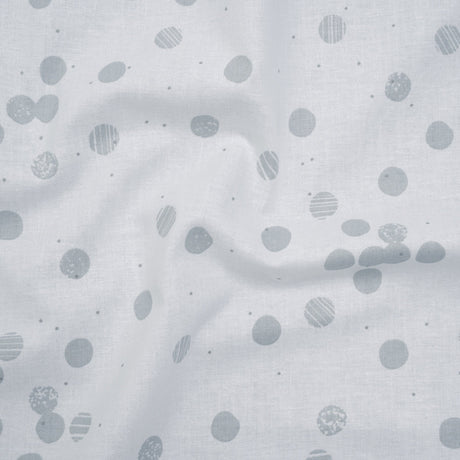 Printed Quilting Cotton by Ghazal Razavi for FIGO Studio - White Snow Textured Circles and Spots - Seasons Basics Collection