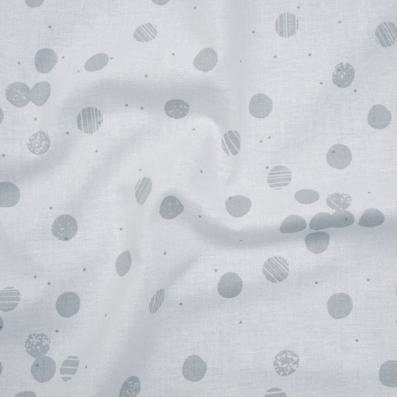 Printed Quilting Cotton by Ghazal Razavi for FIGO Studio - White Snow Textured Circles and Spots - Seasons Basics Collection