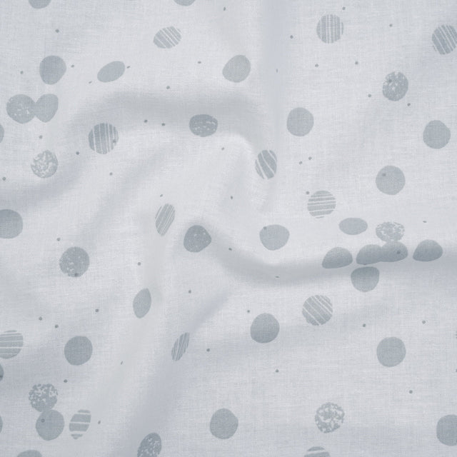 Printed Quilting Cotton by Ghazal Razavi for FIGO Studio - White Snow Textured Circles and Spots - Seasons Basics Collection