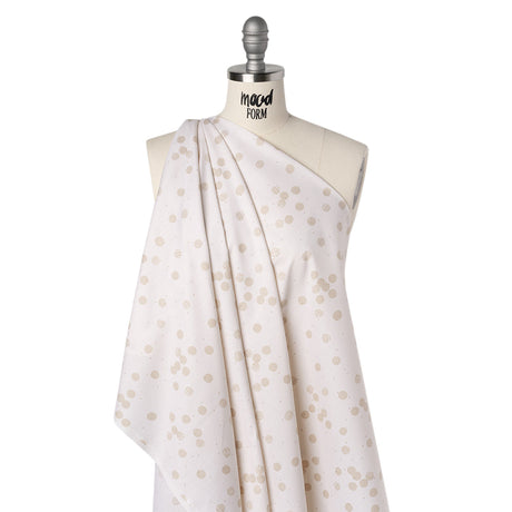 Printed Quilting Cotton by Ghazal Razavi for FIGO Studio - Cream Snow Textured Circles and Spots - Seasons Basics Collection