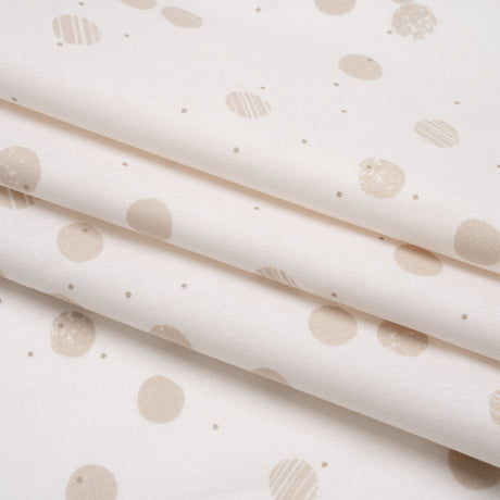 Printed Quilting Cotton by Ghazal Razavi for FIGO Studio - Cream Snow Textured Circles and Spots - Seasons Basics Collection