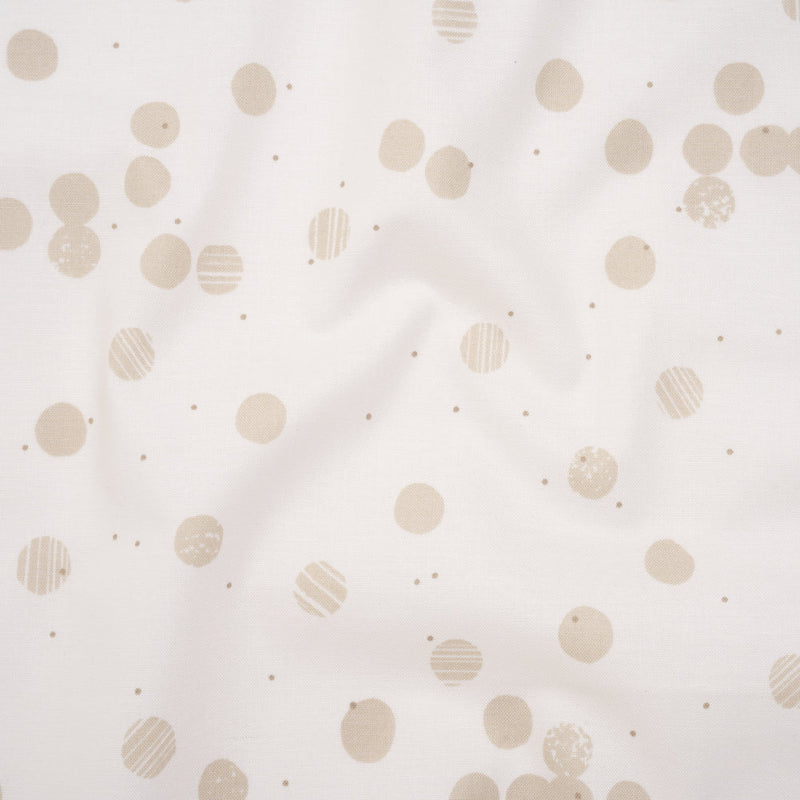 Printed Quilting Cotton by Ghazal Razavi for FIGO Studio - Cream Snow Textured Circles and Spots - Seasons Basics Collection